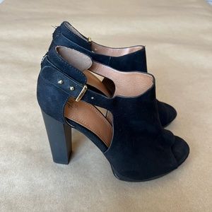 H&M Black Heels Open Toe Ankle Booties